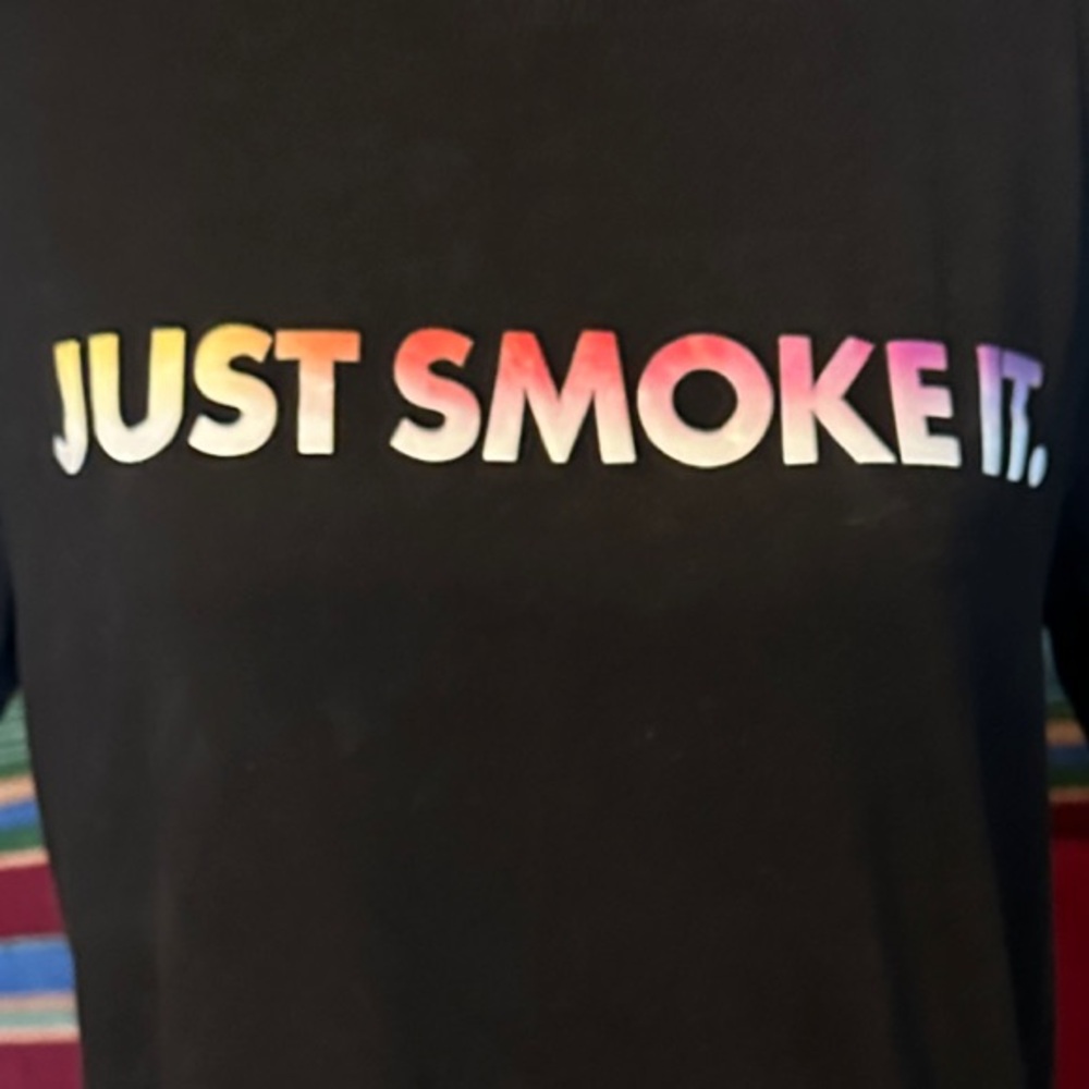Xhale City“Just Smoke It.” Black Short Sleeve Tee, Sizes S & L available